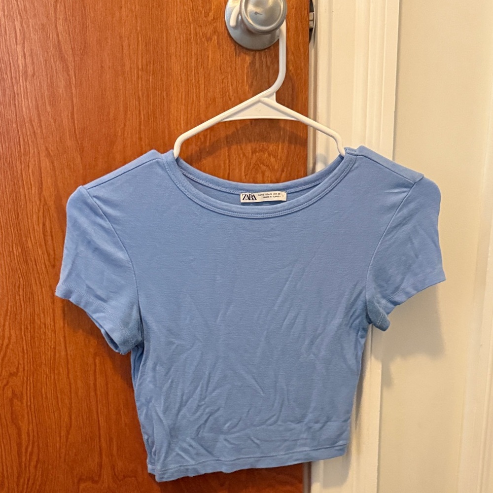 Zara Light Blue Casual Top